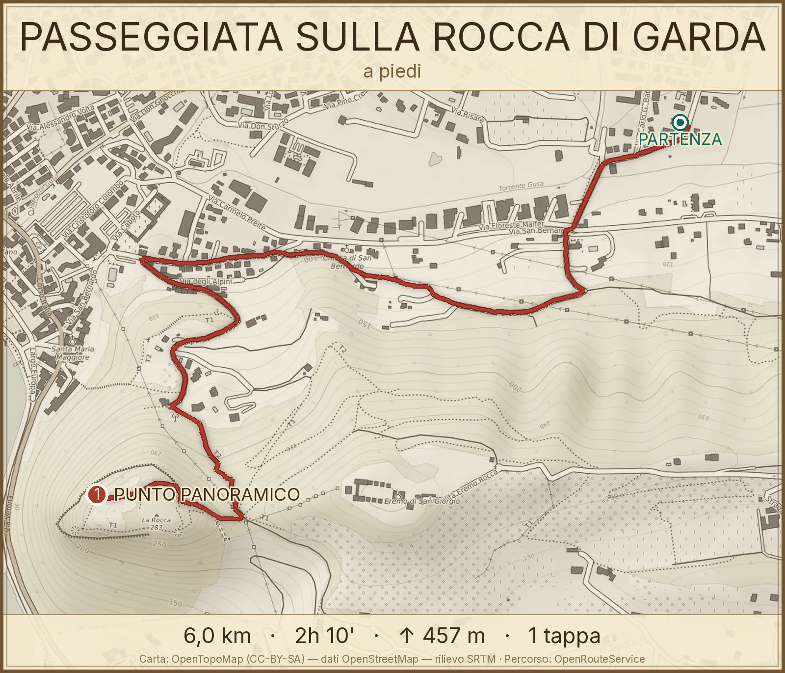 La mappa del giro — Passeggiata sulla Rocca di Garda